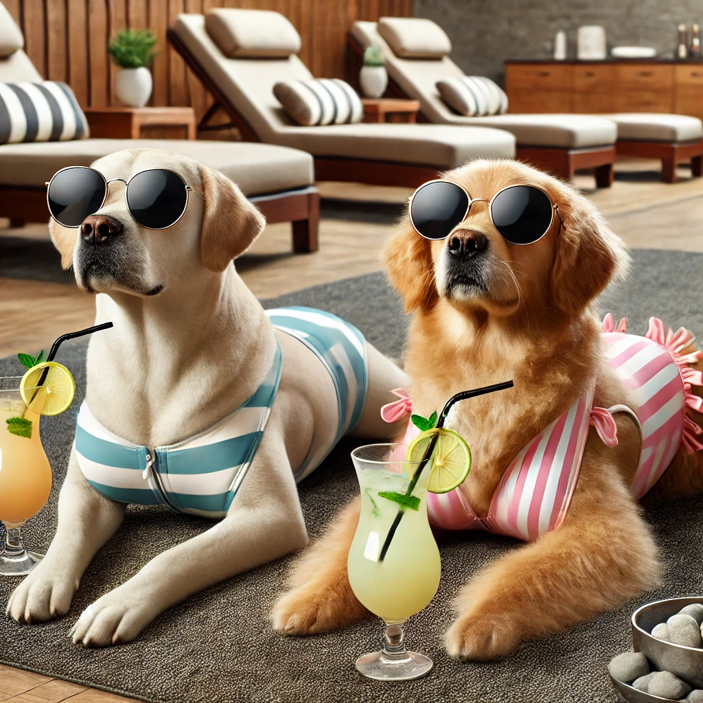 כלבים נמצאים בספא